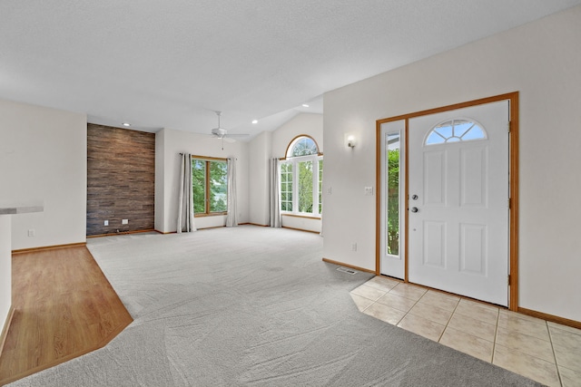 5099 Clover Ridge Rd, Panora, IA 50216 - carpeted foyer with baseboards, ceiling fan, recessed lighting, and visible vents