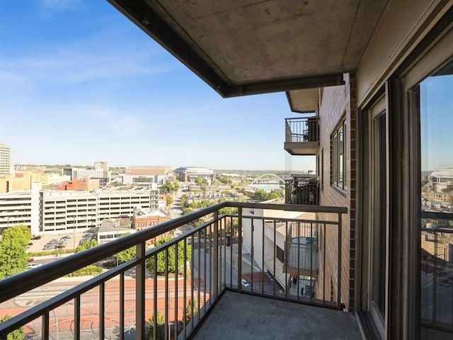 balcony featuring a view of city