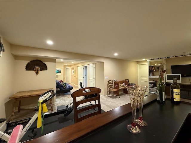 interior space with recessed lighting