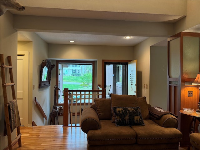 956 55th St, West Des Moines, IA 50266 - living area with wood finished floors and recessed lighting