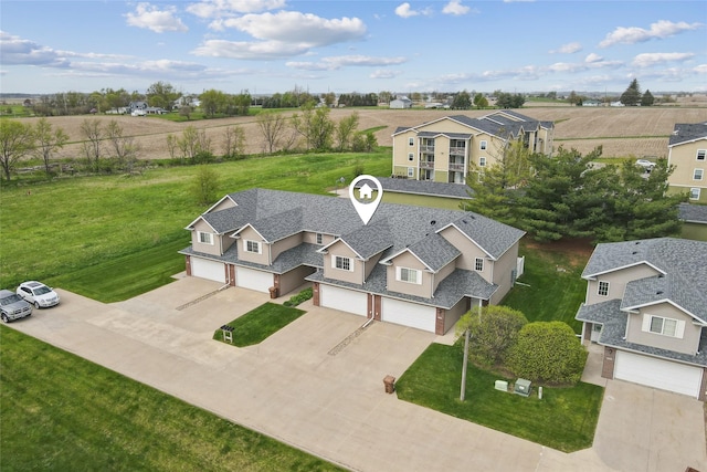aerial view with a residential view