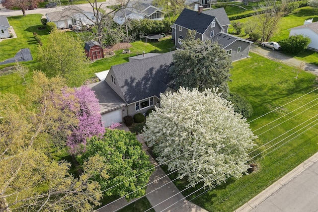 drone / aerial view with a residential view