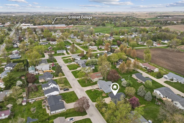 aerial view with a residential view