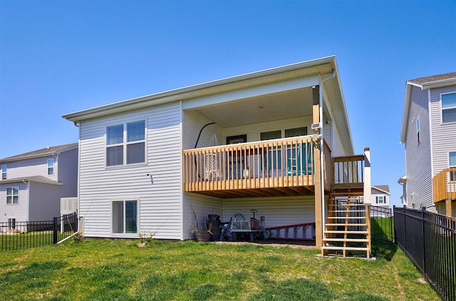 1150 NW Williamsburg Ln, Waukee, IA 50263 - rear view of property featuring stairway and a wooden deck