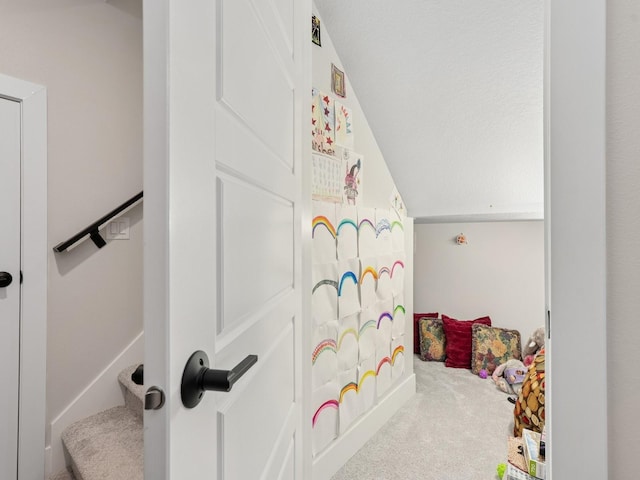interior space with vaulted ceiling