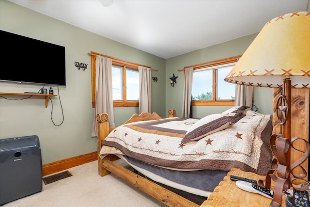 1208 310th Ave, Malcom, IA 50157 - bedroom featuring carpet flooring, baseboards, visible vents, and multiple windows