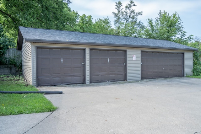 view of garage