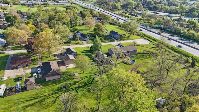 aerial view with a residential view
