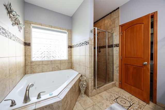 4110 140th St, Urbandale, IA 50323 - bathroom featuring a shower stall and a jetted tub