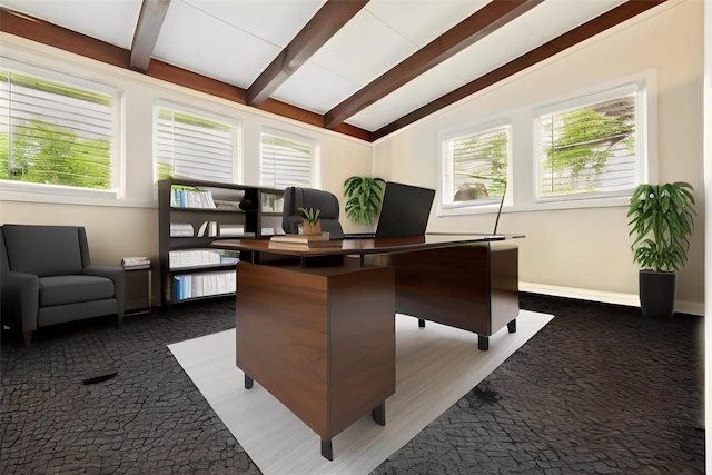 2216 Lay St, Des Moines, IA 50317 - office area with healthy amount of natural light and dark carpet
