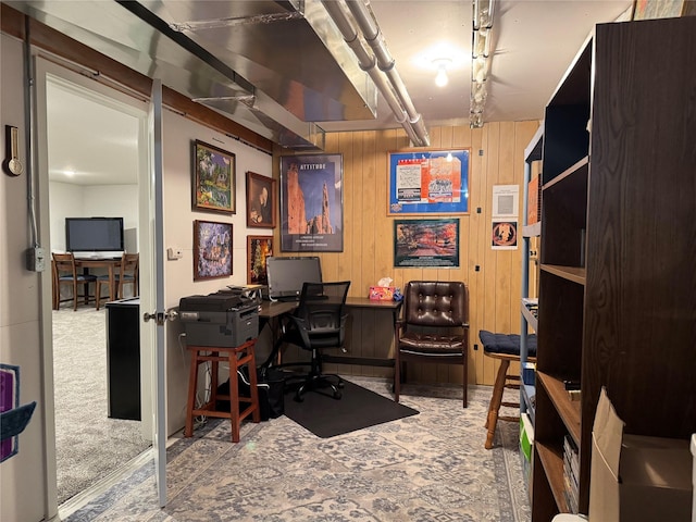 2708 NW Boulder Point Pl, Ankeny, IA 50023 - carpeted office space with rail lighting and wooden walls
