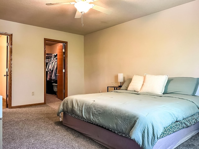 917 SE Allyn St, Ankeny, IA 50021 - bedroom featuring a closet, a spacious closet, carpet flooring, a ceiling fan, and baseboards