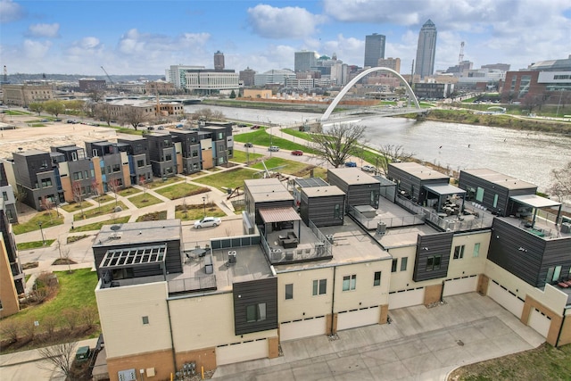 aerial view featuring a city view