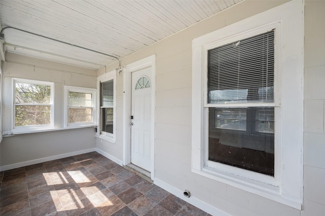 view of unfurnished sunroom
