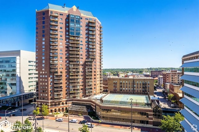 view of building exterior with a view of city