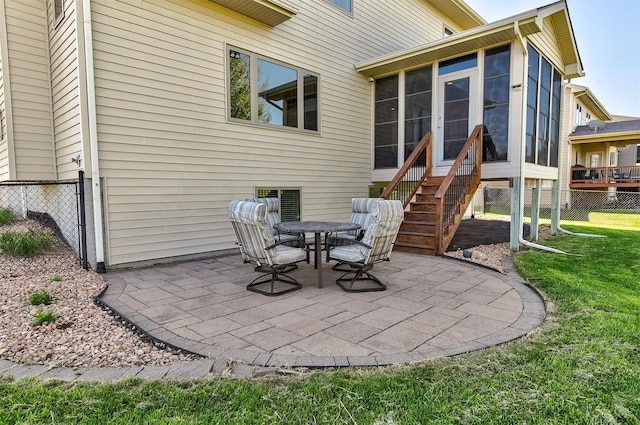 3414 163rd St, Urbandale, IA 50323 - view of patio / terrace with a sunroom