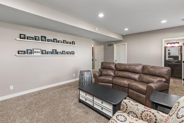 3414 163rd St, Urbandale, IA 50323 - carpeted living room with recessed lighting and baseboards