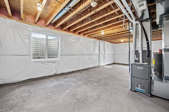view of unfinished basement