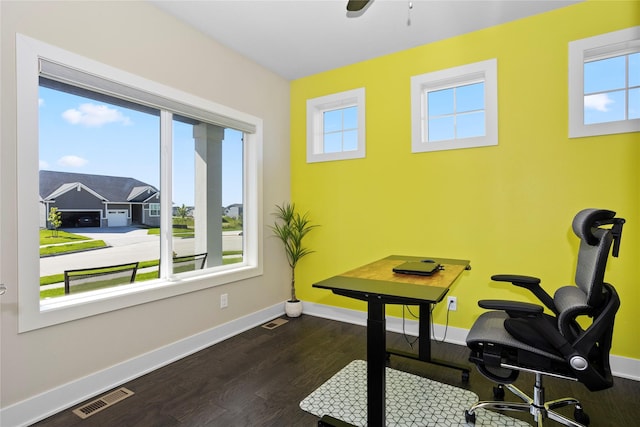 465 NW Gracewood Dr, Waukee, IA 50263 - office area featuring baseboards and wood finished floors