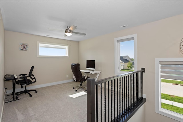 465 NW Gracewood Dr, Waukee, IA 50263 - office with carpet flooring and a ceiling fan