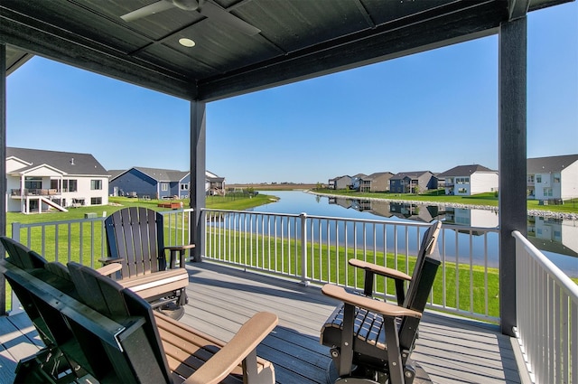 3316 NW 27th St, Ankeny, IA 50023 - deck featuring a residential view, a water view, and a lawn