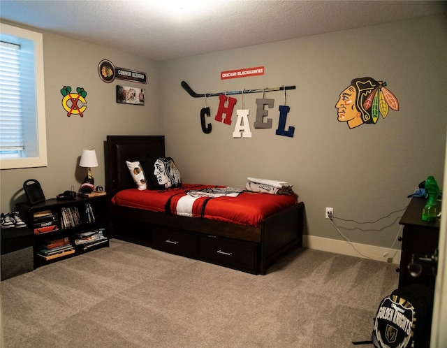 bedroom with carpet
