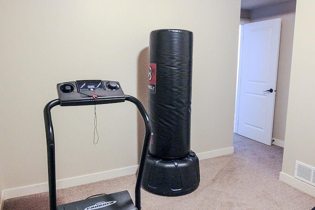 4917 Richmond Ave, Des Moines, IA 50317 - exercise area featuring carpet and baseboards