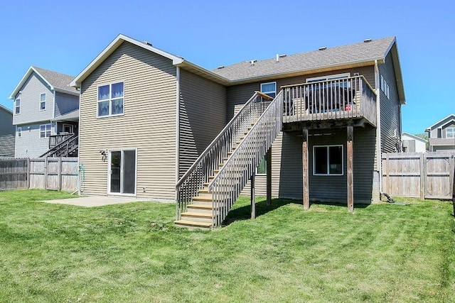 4917 Richmond Ave, Des Moines, IA 50317 - back of house featuring a wooden deck and stairway