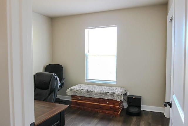 4917 Richmond Ave, Des Moines, IA 50317 - office area with baseboards and dark wood-style floors