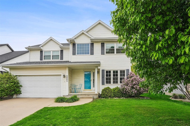 traditional-style home featuring driveway and a front yard