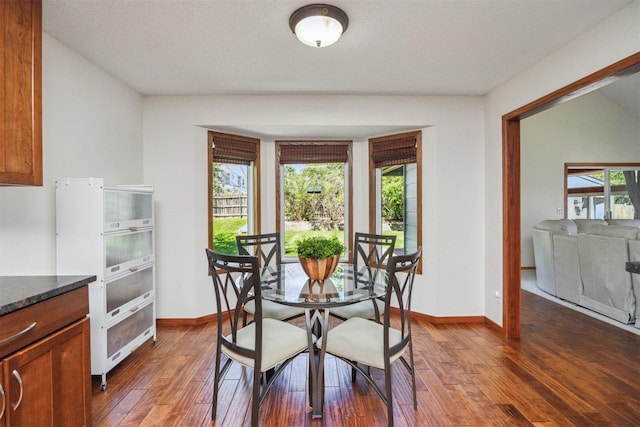 15919 Hawthorn Cir, Clive, IA 50325 - dining room featuring dark wood-style flooring and baseboards