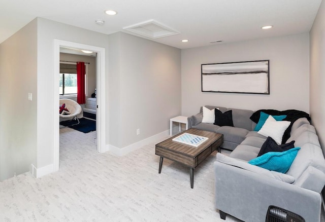 2113 NE Heritage Dr, Grimes, IA 50111 - living area with attic access and recessed lighting