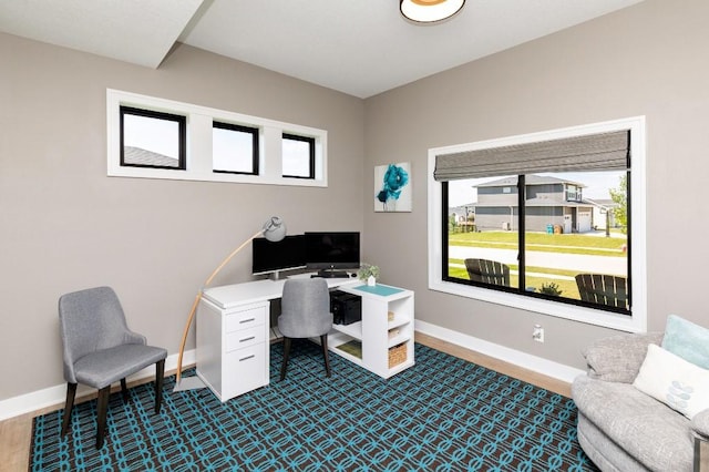 2113 NE Heritage Dr, Grimes, IA 50111 - office featuring plenty of natural light and dark wood finished floors
