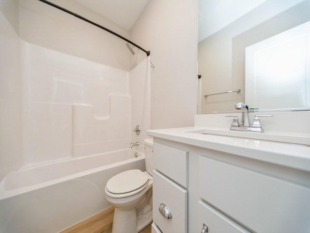 460 NW Gracewood Dr, Waukee, IA 50263 - bathroom featuring toilet, vanity, shower / washtub combination, and wood finished floors