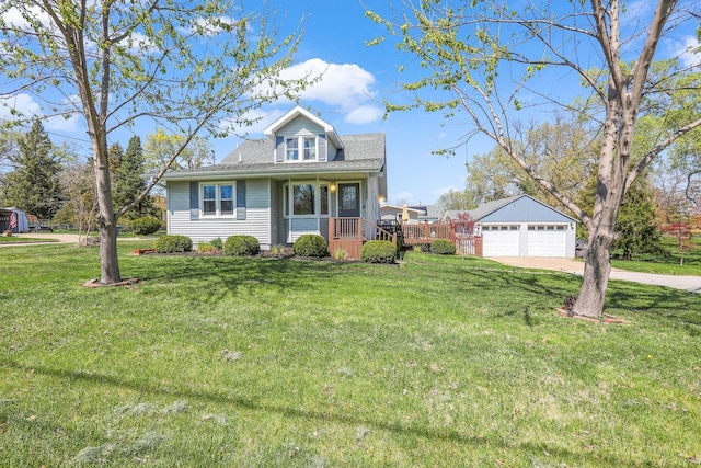 1235 Payton Ave, Des Moines, IA 50315 - view of front of house featuring a garage, a front lawn, driveway, and a porch