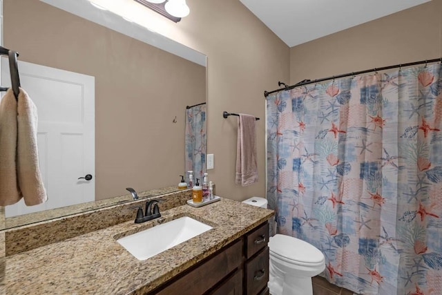 312 Evergreen Dr NW, Bondurant, IA 50035 - full bathroom with toilet, vanity, and curtained shower
