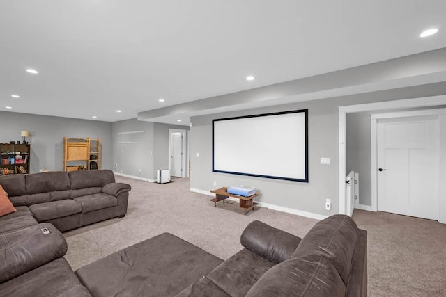 312 Evergreen Dr NW, Bondurant, IA 50035 - cinema room featuring carpet flooring, recessed lighting, and baseboards