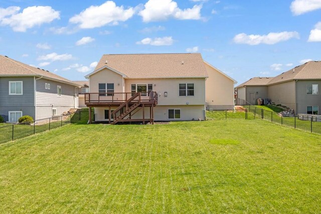 312 Evergreen Dr NW, Bondurant, IA 50035 - rear view of property featuring stairs and a deck
