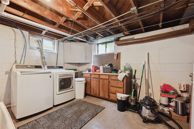 2012 61st St, Des Moines, IA 50322 - laundry room with washer and dryer and cabinet space