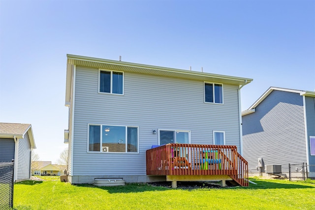 1001 Willow Valley Dr, Norwalk, IA 50211 - back of property with a wooden deck and central AC