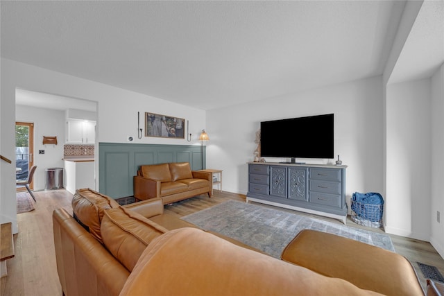 living area featuring wood finished floors