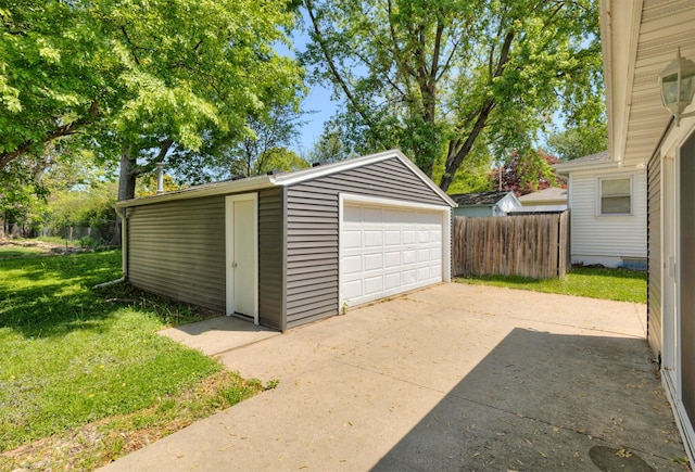 view of detached garage