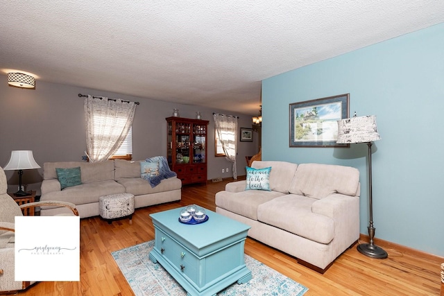 6404 Meredith Dr, Urbandale, IA 50322 - living area featuring light wood-style floors, healthy amount of natural light, and a textured ceiling