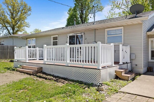 515 Kingman Blvd, Madrid, IA 50156 - back of house featuring a deck and fence