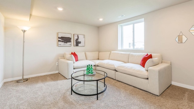 5520 NE Sienna Dr, Ankeny, IA 50021 - carpeted living room with baseboards and recessed lighting