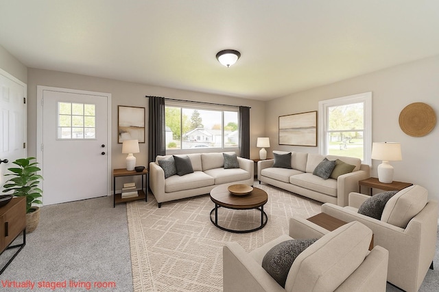 408 E Benton St, Winterset, IA 50273 - living room featuring light carpet