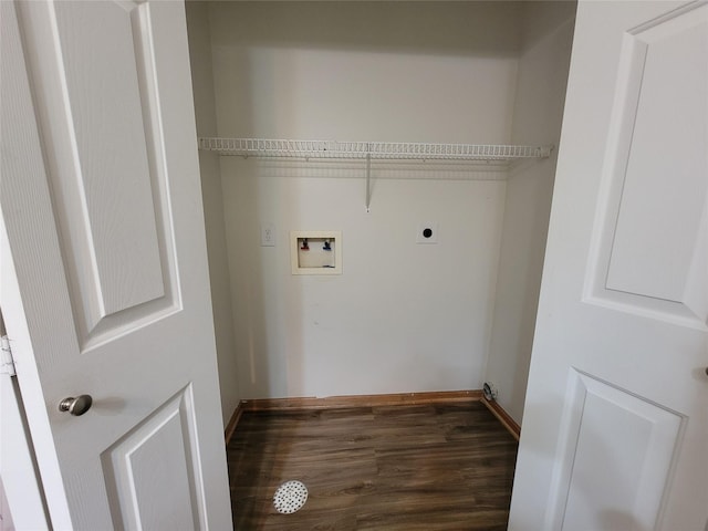 1210 NE 6th Ln Unit I9, Ankeny, IA 50021 - laundry area featuring electric dryer hookup, hookup for a washing machine, and wood finished floors