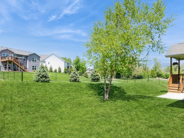 view of yard with stairs