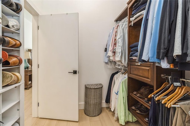 400 E Locust St Unit 203, Des Moines, IA 50309 - walk in closet featuring wood finished floors