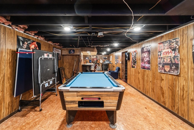 3101 Roblang Ct, Des Moines, IA 50317 - rec room with wood walls and billiards table